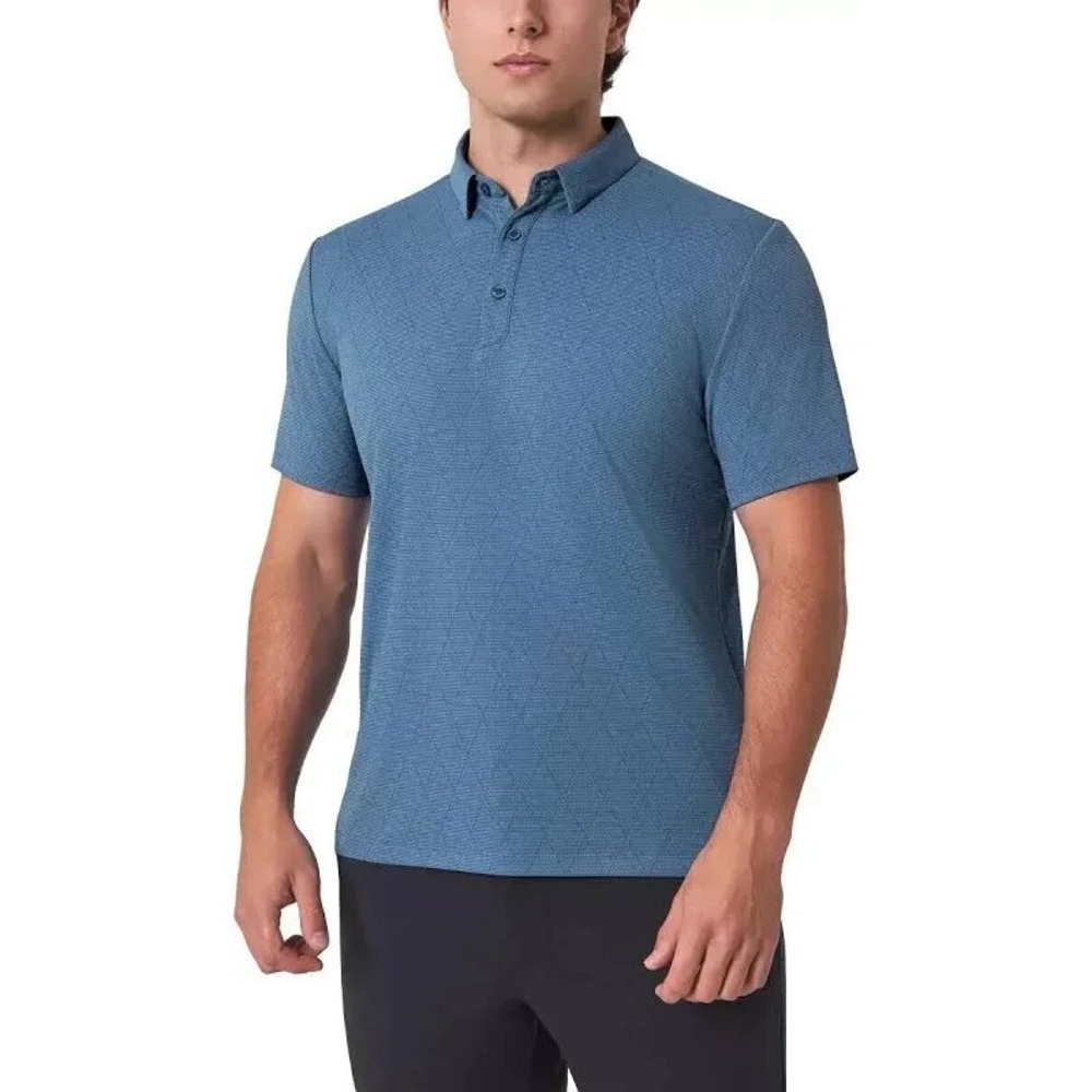 Modern Ambition Short Sleeve Shirt Moisture-Wicking Stretch Casual Large Blue